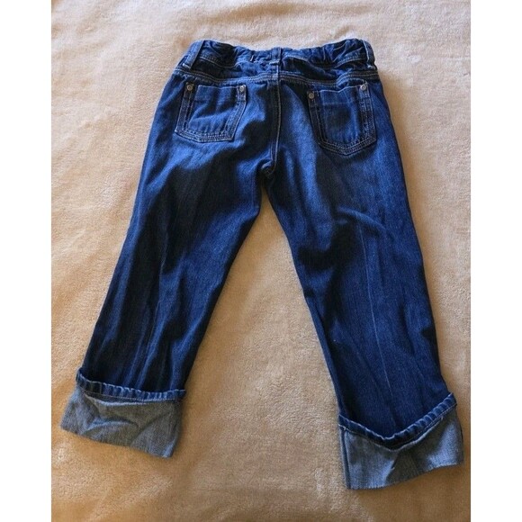 Old Navy Cropped Blue Jeans Girls Sz 10 Cotton Capri Pants Med Wash Adjustable - Picture 7 of 15